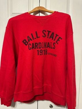 Gear For Sports Red Ball State Cardinals Crewneck Sweatshirt